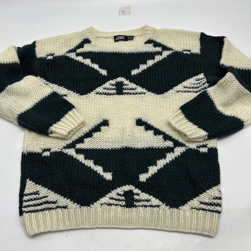 Vintage Street Scenes Sweater Men’s Size LARGE MULTI COLOR 100% ACRYLIC KOREA